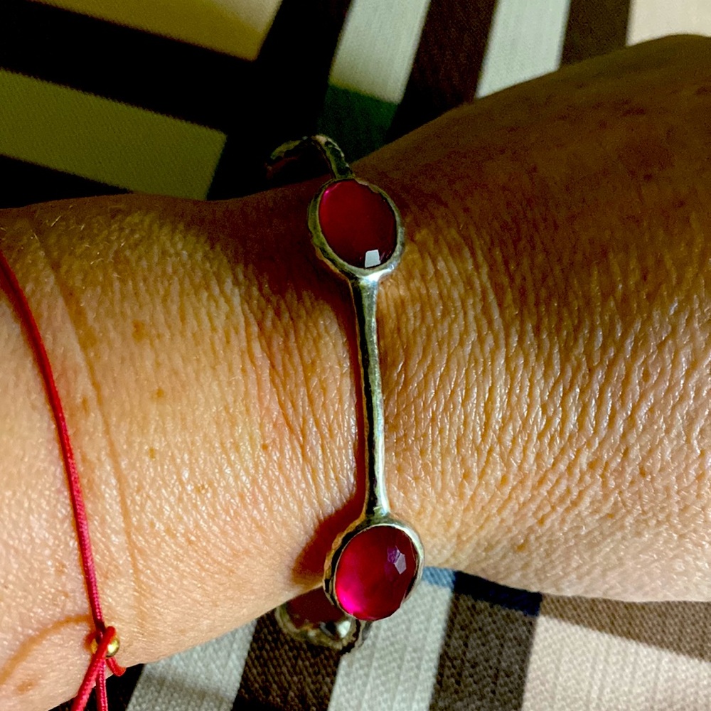 Ippolita Rock Candy Silver Red Pearl Inside Bracelet Not Used - Picture 12 of 16